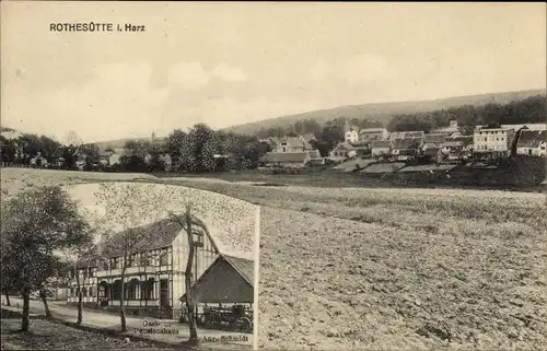 Ak Rothesütte Ellrich Harz Thüringen, Panorama, Gast- und Pensionshaus Aug. Schmidt