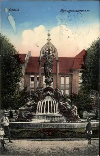 Ak Opole Oppeln Schlesien, Monumentalbrunnen