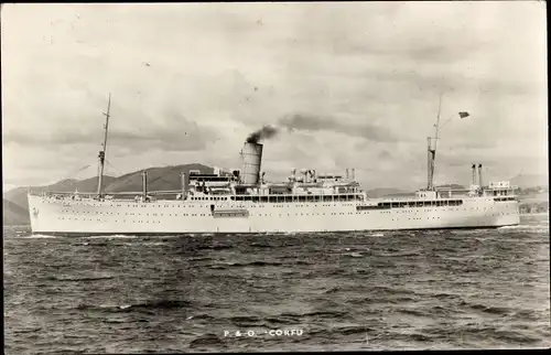 Foto Ak Dampfer Corfu, P&O
