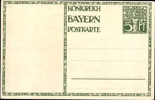 Ganzsachen Künstler Ak Diez, M., Prinzregent Luitpold von Bayern 1911, 5 Pfennig