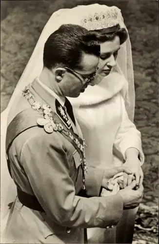 Ak Hochzeit von Königin Fabiola und König Baudouin von Belgien 1960