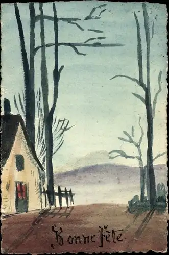 Handgemalt Ak Glückwunsch, Bonne Fete