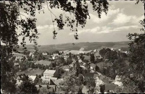 Ak Seiffen Erzgebirge, Ortschaft von der Binge gesehen