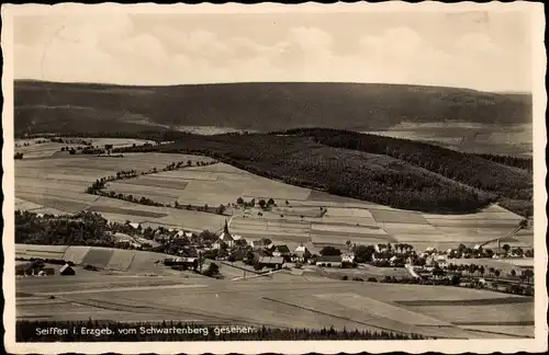 Ak Seiffen im Erzgebirge, Gasthof Erbgericht,  Panorama, Blick vom Schwartenberg