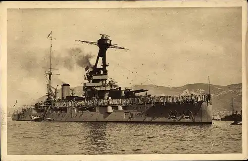 Ak Rade de Toulon, Französisches Kriegsschiff, La Provence
