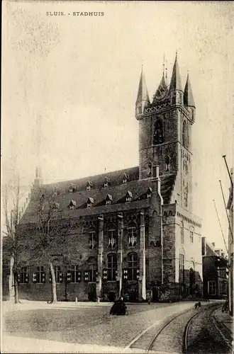 Ak Sluis Zeeland Niederlande, Stadhuis