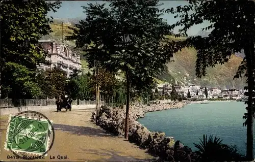 Ak Montreux Kanton Waadt Schweiz, Le Quai