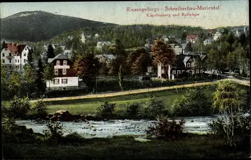 Ak Szklarska Poręba Schreiberhau Mariental Riesengebirge Schlesien, Kapellenberg, Reifträger