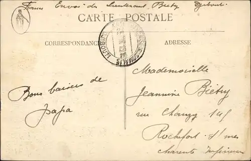 Ak Dschibuti, La nuit par clair de lune, Ortschaft im Mondschein, Wolken