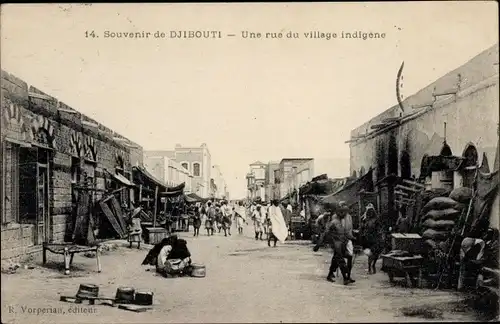 Ak Dschibuti, Une rue du village indigène
