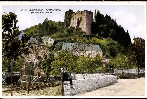 Ak Septfontaines Luxemburg Luxembourg, le vieux chateau