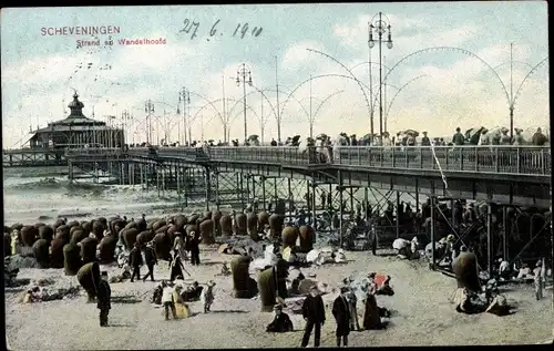 Ak Scheveningen Den Haag Südholland, Strand en Wandelhoofd