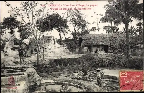 Ak Hanoi Tonkin Vietnam, Village du Papier