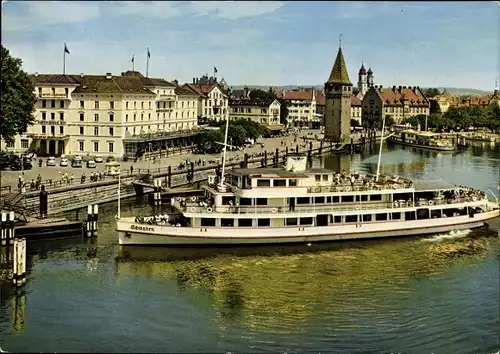 Ak Lindau am Bodensee Schwaben, Am Hafen, MS Schwaben