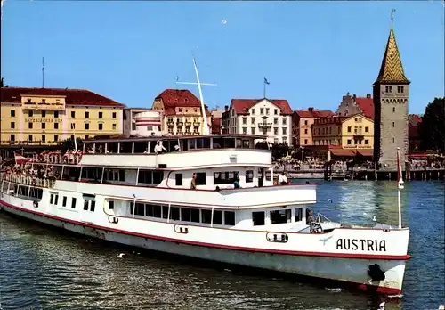 Ak Lindau am Bodensee Schwaben, MS Austria, Österr. Bodensee Schifffahrt