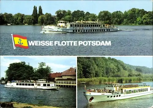 Ak Potsdam, Weiße Flotte, Panorama