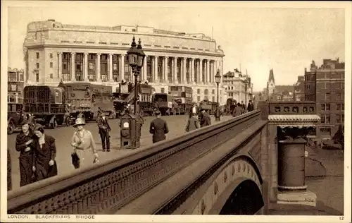 Ak London City England, Blickfriars Bridge