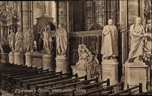 Ak Westminster London City, Statesmen's Corner, Abbey