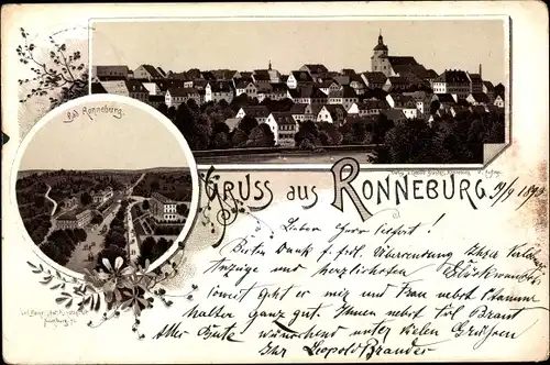 Vorläufer Litho Ronneburg, Panorama vom Ort, Wohnhäuser