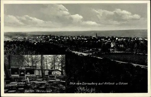 Ak Ostseebad Ahlbeck Heringsdorf auf Usedom, Blick vom Zierowberg, Garten-Restaurant