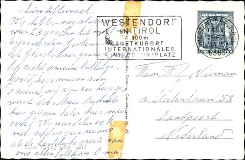 Ak Westendorf in Tirol, Strandbad, Alpenrose, Seilbahn, Straßenpartie