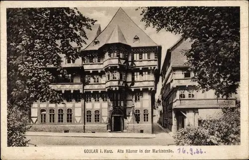 Ak Goslar am Harz, Alte Häuser in der Marktstraße