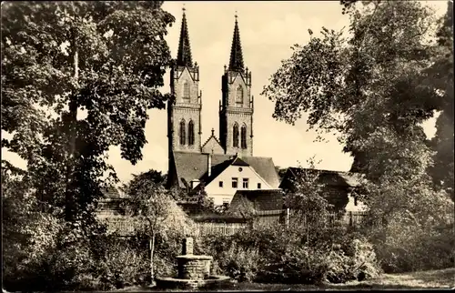 Ak Oschatz in Sachsen, Blick von der Promenade zur St. Aegidienkirche
