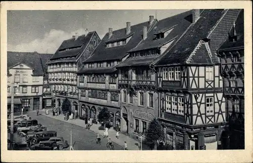 Ak Halberstadt am Harz, Fischmarkt, Fachwerkhäuser