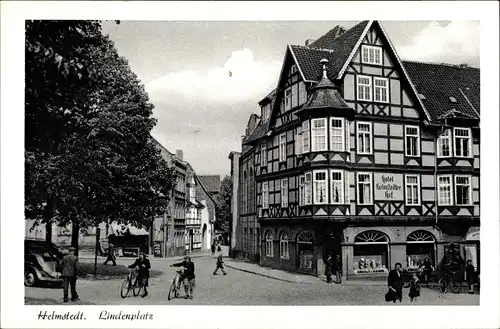 Ak Helmstedt in Niedersachsen, Lindenplatz, Hotel Helmstedter Hof