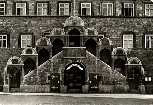 Ak Laucha an der Unstrut, Rathausaufgang