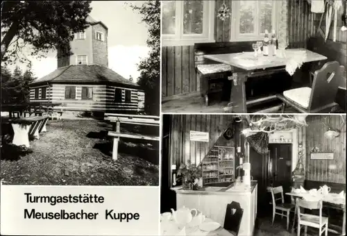 Ak Meuselbach in Thüringen, Turmgaststätte Meuselbacher Kuppe, Speiseraum