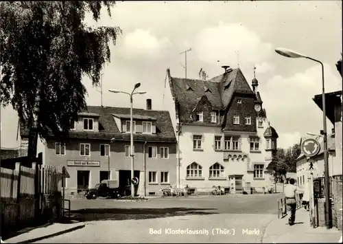 Ak Bad Klosterlausnitz in Thüringen, Markt, HO Metzgerei