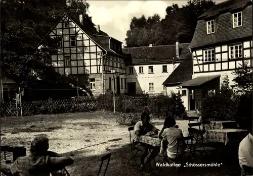 Ak Eisenberg in Thüringen, Waldcafé Schössersmühle im Mühltal