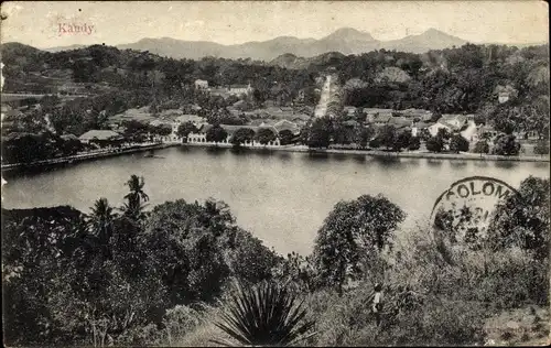 Ak Kandy Sri Lanka Ceylon, Panorama vom Ort