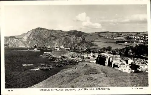 Ak Ilfracombe Devon England, Harbour Entrance Showing Lantern Hill