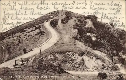Ak Malvern Worcestershire England, The Drive up the Worcestershire Beacon