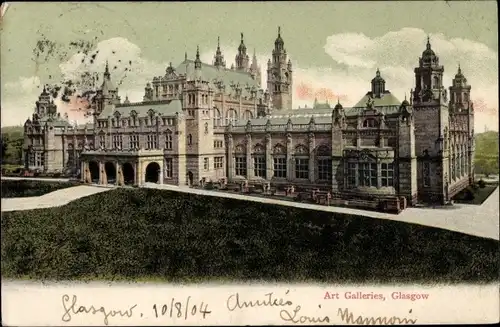 Ak Glasgow Schottland, Art Galleries