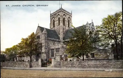 Ak Grimsby Lincolnshire England, St. James Church