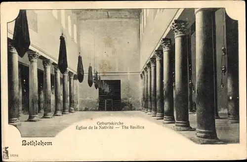 Ak Bethlehem Palästina, Church of Nativity, Geburtskirche, Inneres