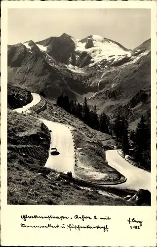 Ak Großglocknerstraße in Salzburg, Hochalpenstraße, Sonnenwelleck und Fuscherkarkopf