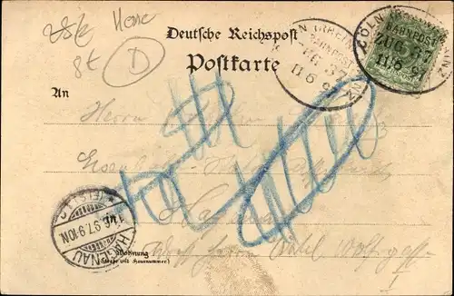 Litho Kassel in Hessen, Friedrich Wilhelmsplatz, Löwenbrunnen, Tor, Panorama