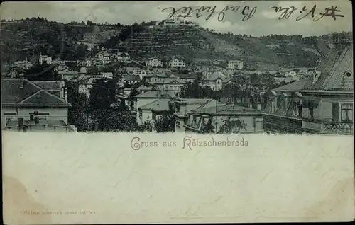 Mondschein Ak Kötzschenbroda Radebeul in Sachsen, Totalansicht