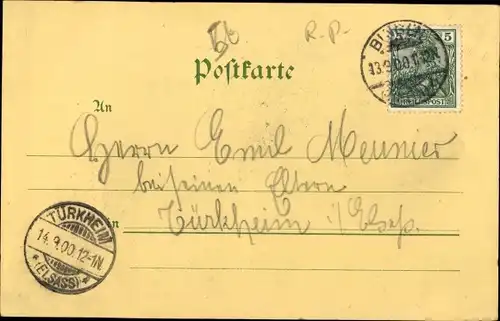 Mondschein Litho Bingen am Rhein, Rochusberg, Rochuskapelle