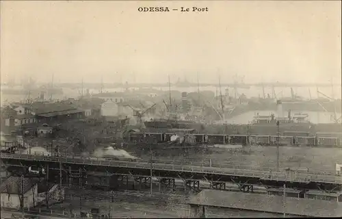 Ak Odessa Ukraine, Le Port, Blick auf den Hafen