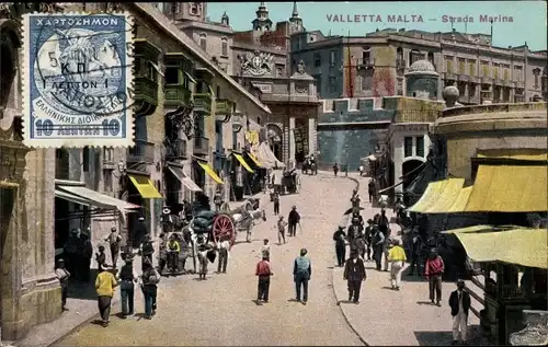 Ak Valletta Malta, Strada Marina, Gate