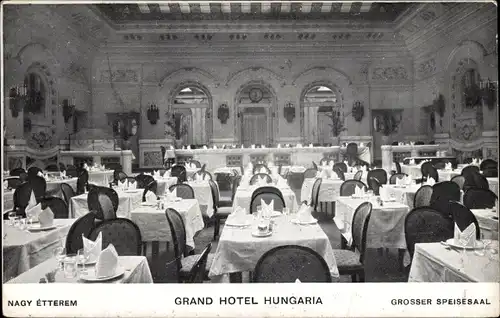 Ak Budapest Ungarn, Grand Hotel Hungaria, Großer Speisesaal