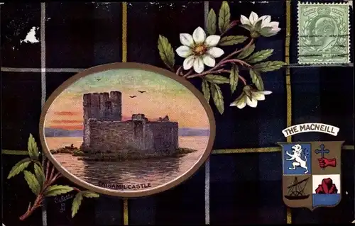 Wappen Ak Schottland, The Macneill, Chisamil Castle