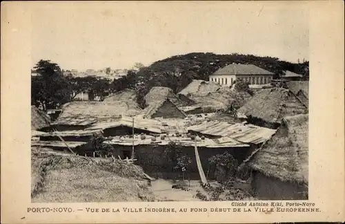 Ak Porto Novo Dahomey Benin, Vue de la Ville Indigene, au fond debut de la Ville Europeenne