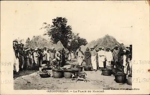 Ak Porto Novo Dahomey Benin, Azohourisse, La Place du Marche