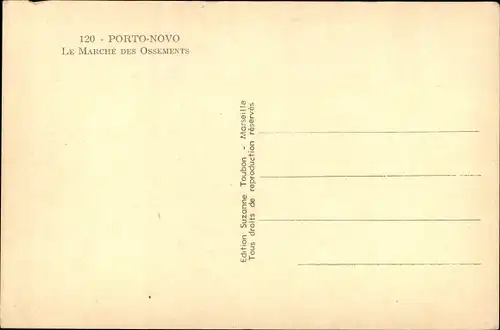 Ak Porto Novo Dahomey Benin, Le Marche des Ossements